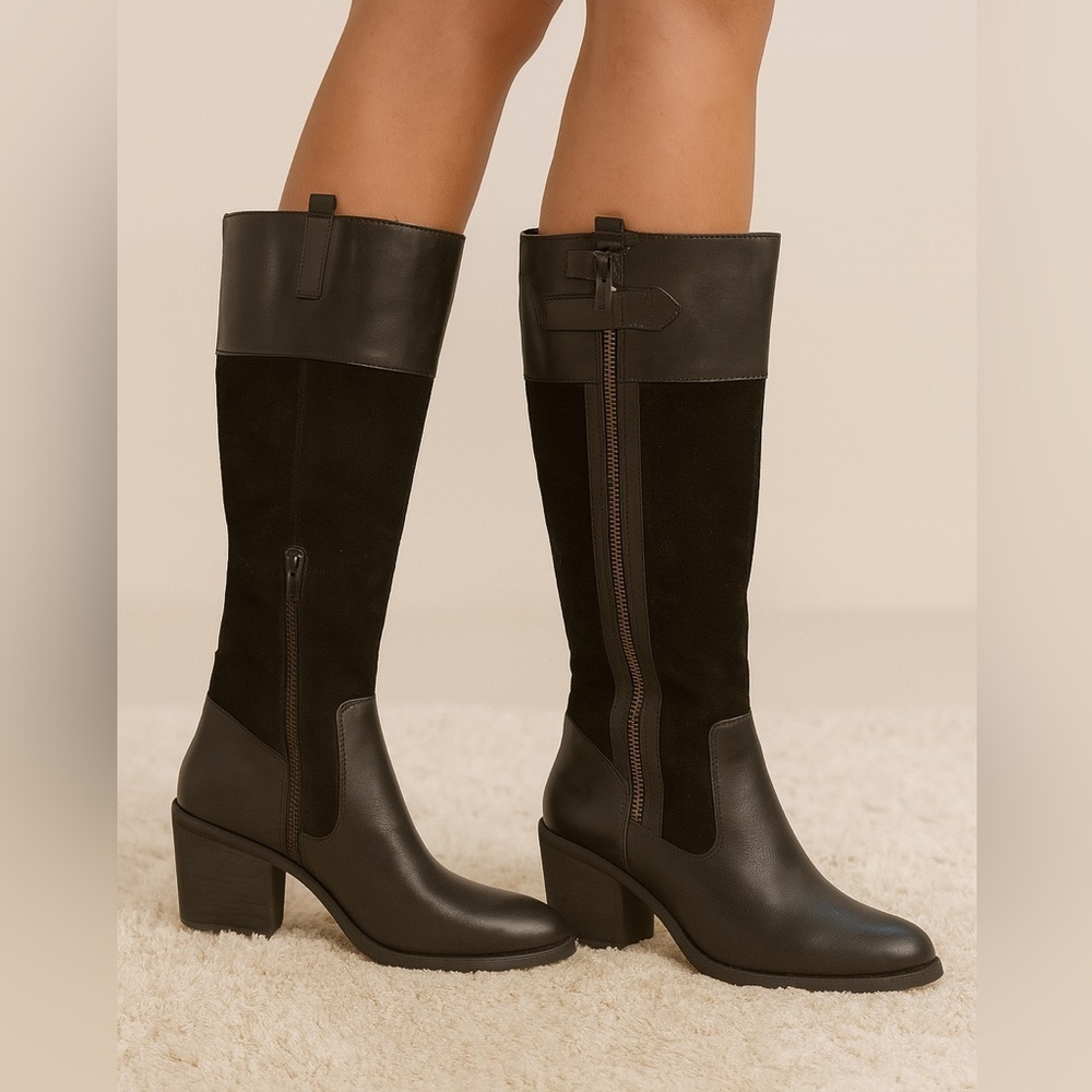 👢NWOT Born Thea Black Suede Boots Sleek Design